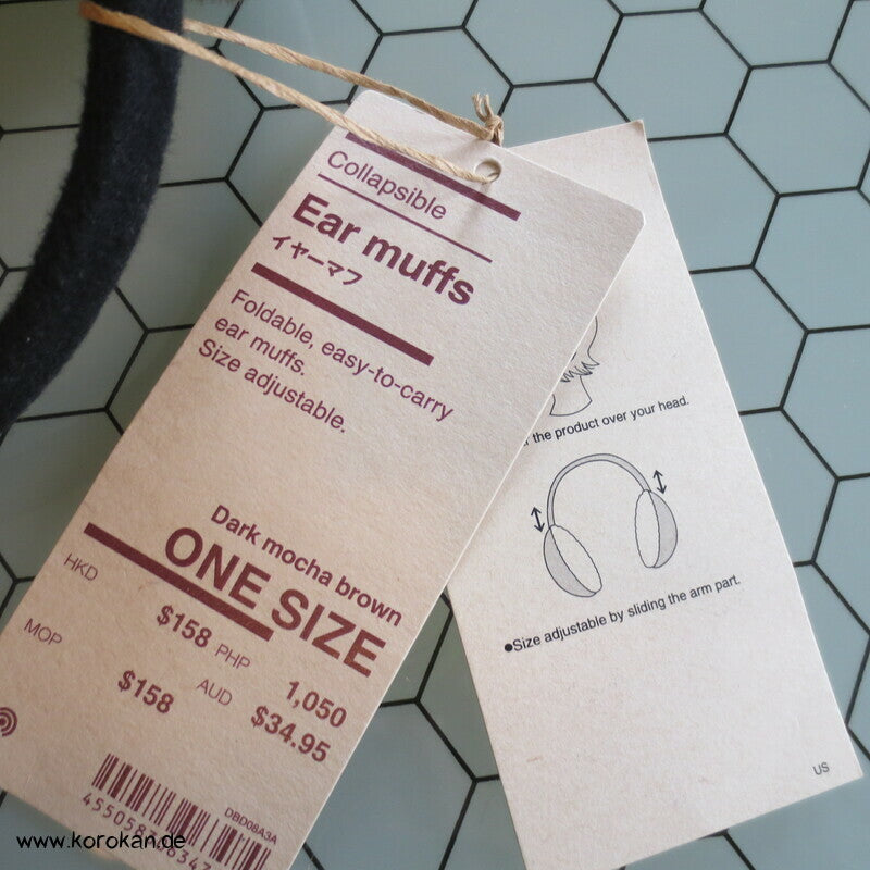 Muji Earmuffs, braun, Wolle / Acryl, mit Bügel