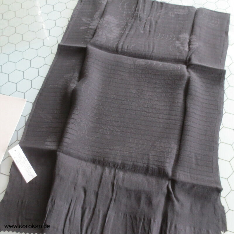 Obiage schwarze Rho Seide mit eingewebten Wellen