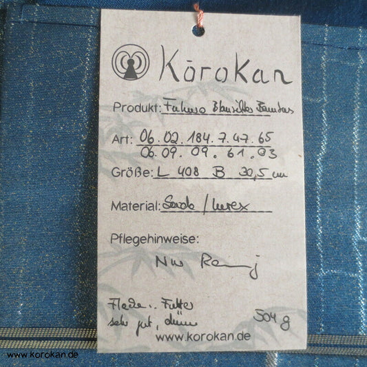 Bambusstreifen indigo - silber Fukuro Obi