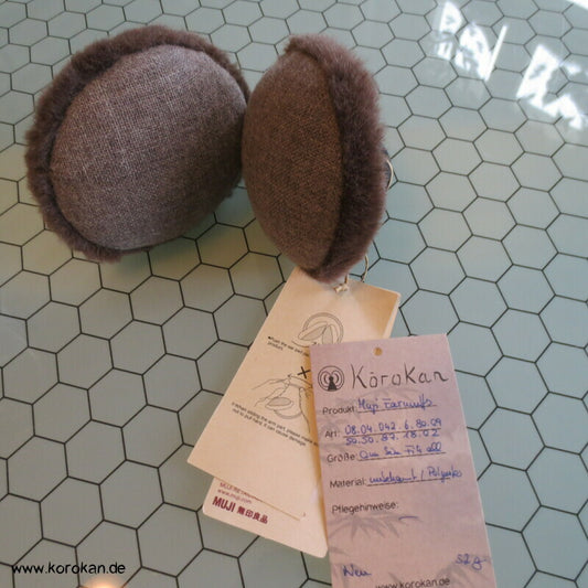 Muji Earmuffs, braun, Wolle / Acryl, mit Bügel