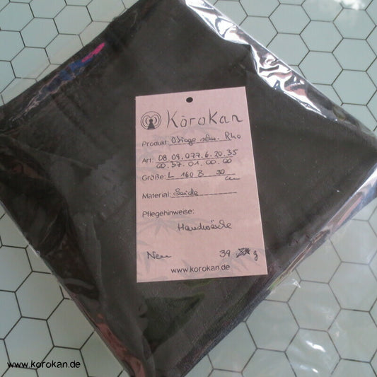 Obiage schwarze Rho Seide mit eingewebten Wellen