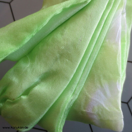 Shibori Seidenpongé, hellgrün Himo - Bindeband, Seide