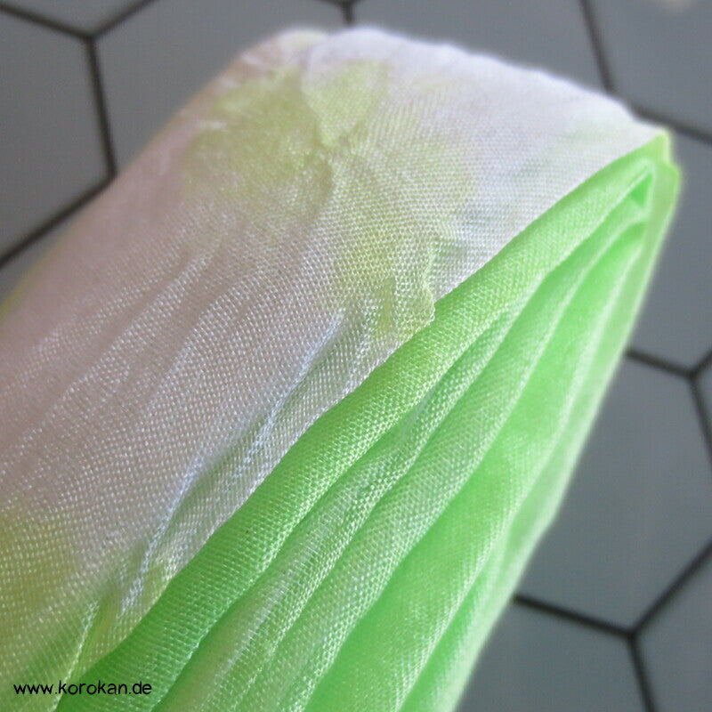 Shibori Seidenpongé, hellgrün Himo - Bindeband, Seide
