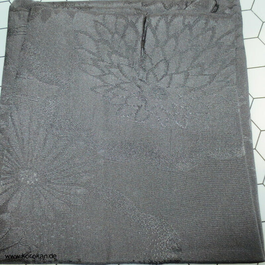 Obiage schwarze Damast Seide eingewebte Chrysanthemen