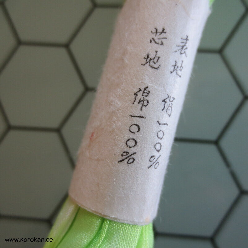 Shibori Seidenpongé, hellgrün Himo - Bindeband, Seide