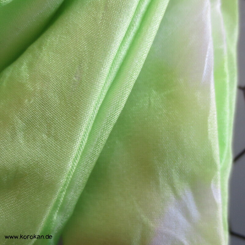 Shibori Seidenpongé, hellgrün Himo - Bindeband, Seide