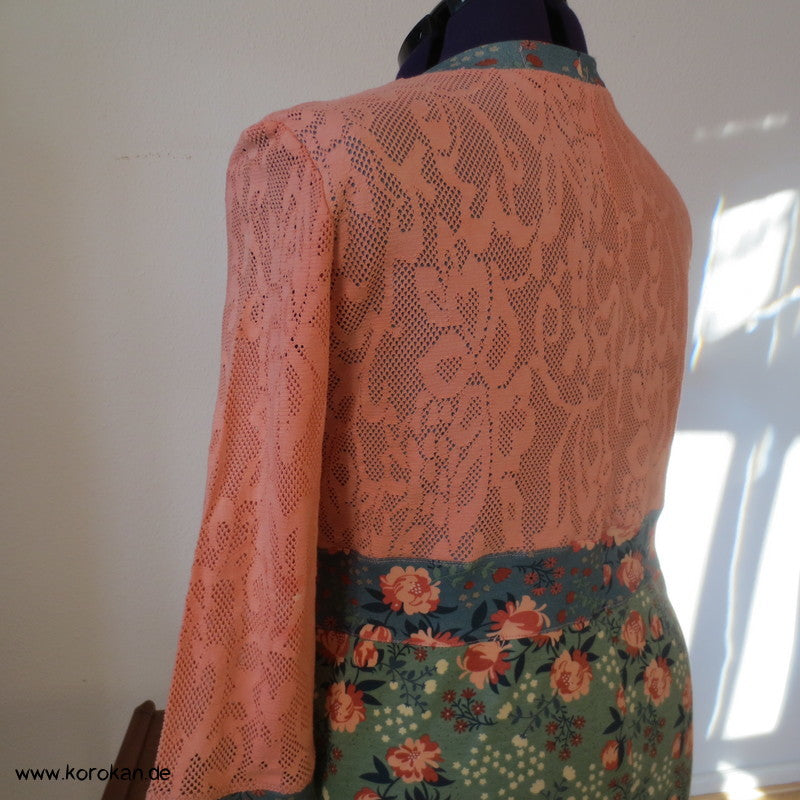 Kombikleid Baumwollspitzenjersey / Blüten