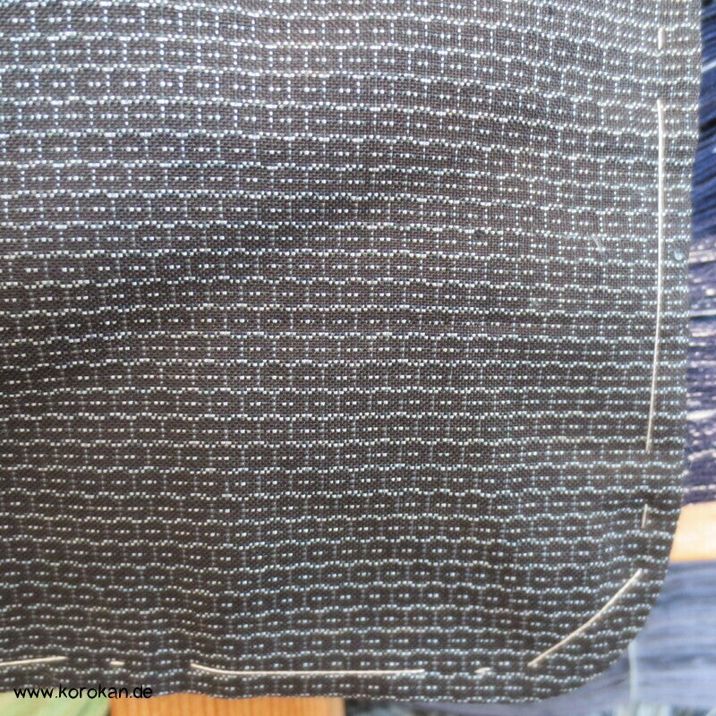 graublaue Kasuri Tsumugi Seiden Haori