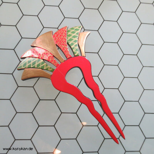 japanische Haarnadel - gefächert, handbemalt