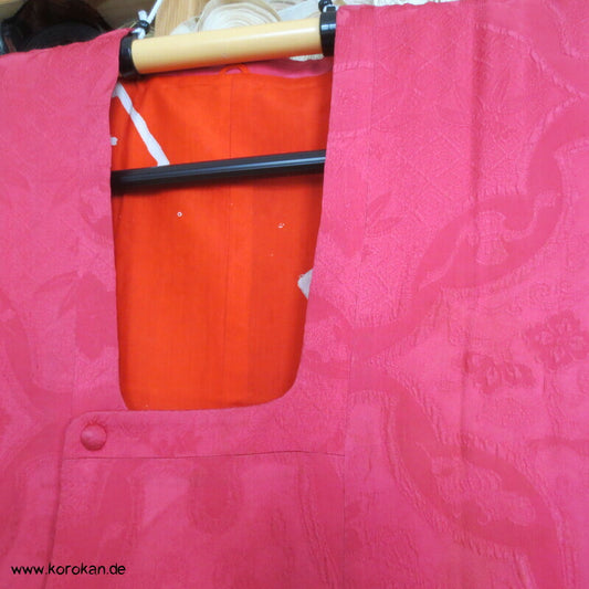 japanische pinke Matelassé Seide Michiyuki Kimono Jacke