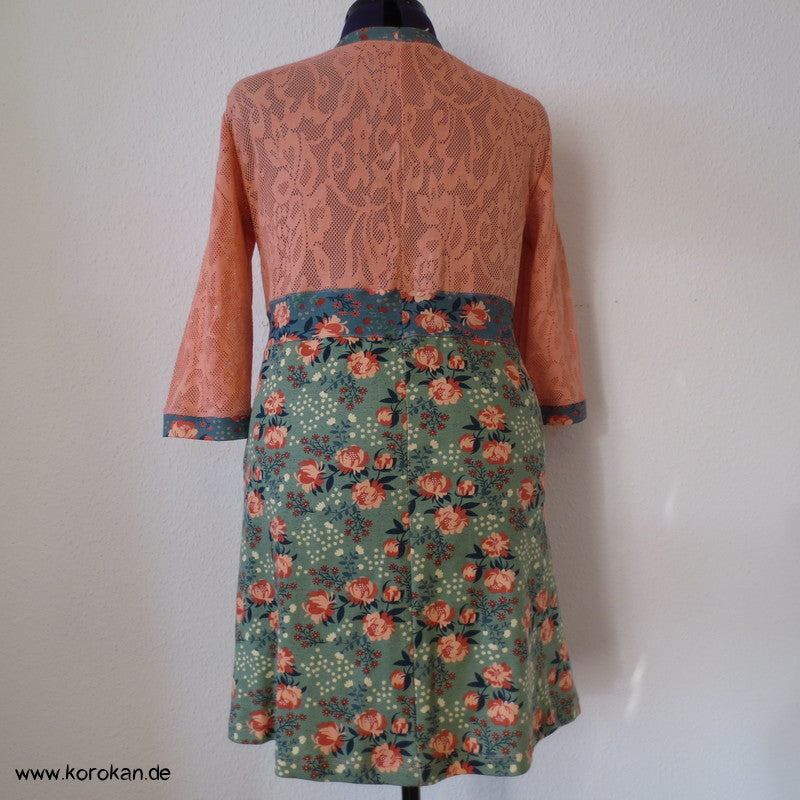 Kombikleid Baumwollspitzenjersey / Blüten