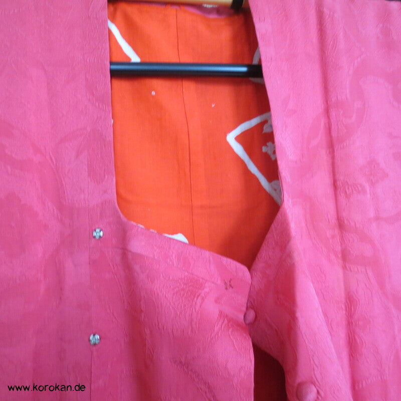 japanische pinke Matelassé Seide Michiyuki Kimono Jacke