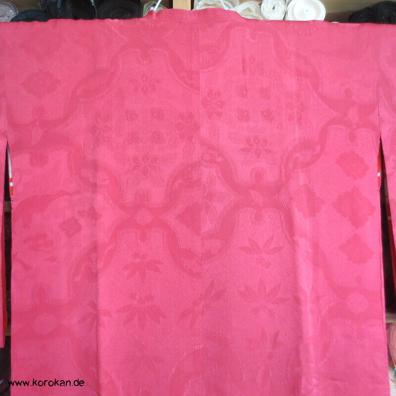 japanische pinke Matelassé Seide Michiyuki Kimono Jacke