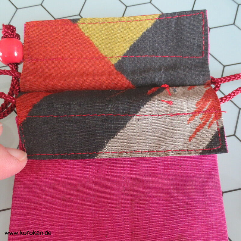 Japanische Upcycling Meisen Beutel mit Zugband - Varianten