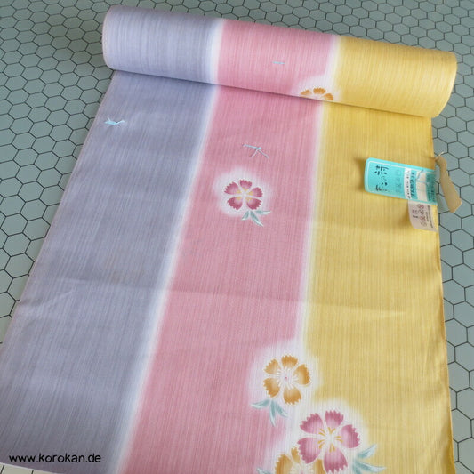 japanische Nadeshiko pastell Streifen Yukata Kimono Hanf / Baumwolle