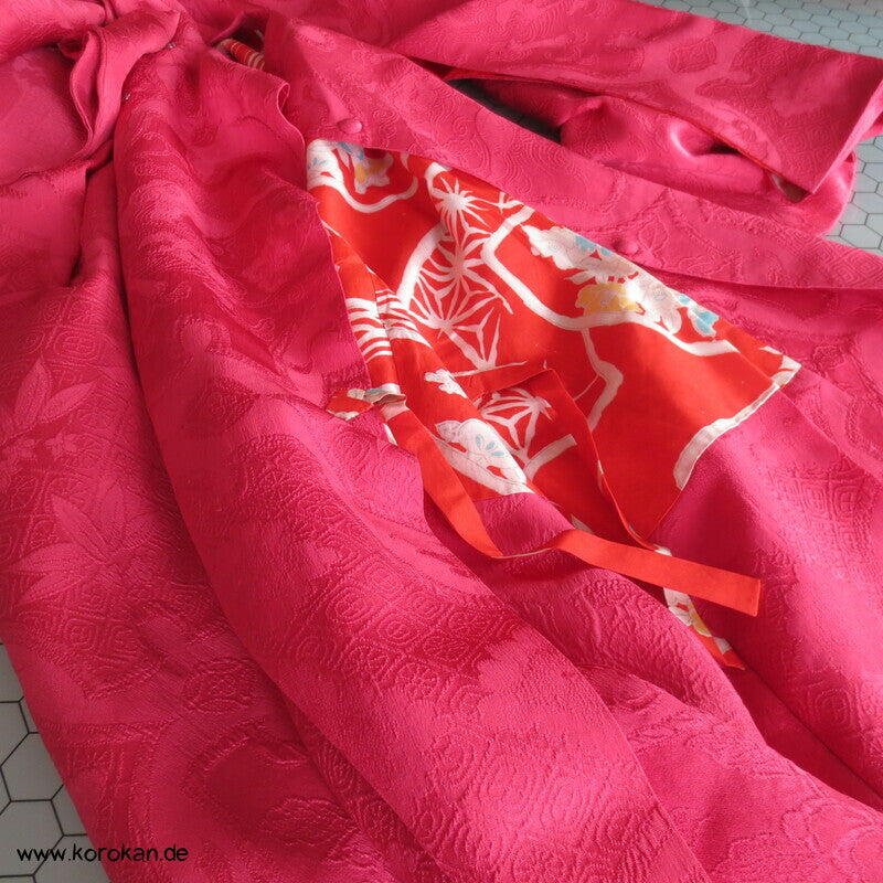 japanische pinke Matelassé Seide Michiyuki Kimono Jacke