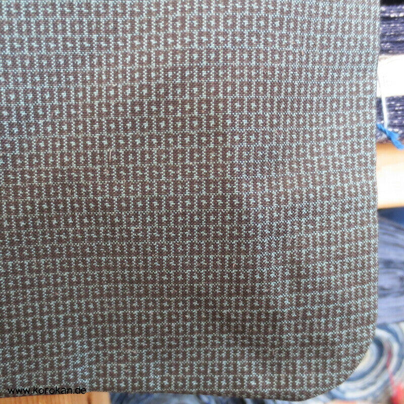 hellblau - beige Kasuri Tsumugi Haori, Flößermotiv