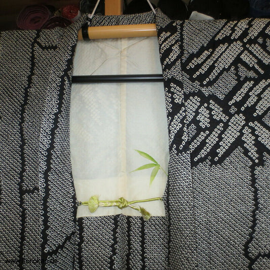 Full Shibori Bambus Haori Kimono Jacke, mit Himo