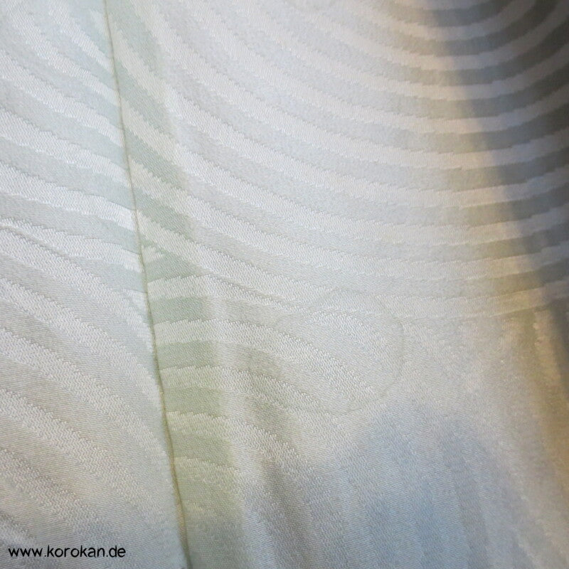 grau - bunt bedruckte Tsumugi Seide Haori Kimono Jacke, mit Himo