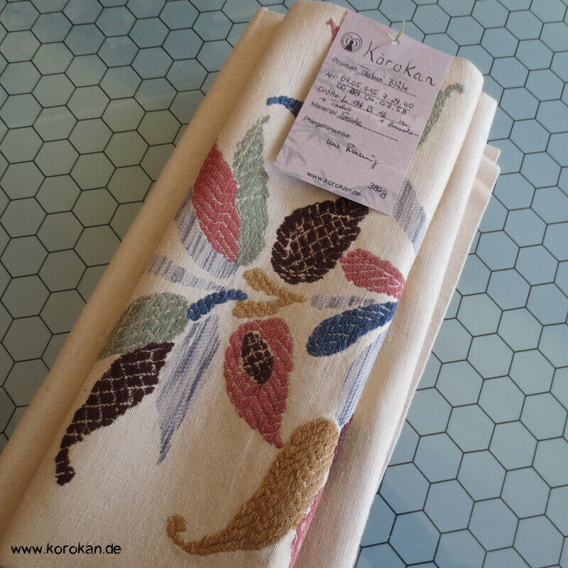 grob gewebter Tsumugi Seiden Tzukure zweiteiliger Obi