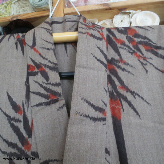 japanischer Bambus Kasuri Hitoe ungefütterter Woll Kimono