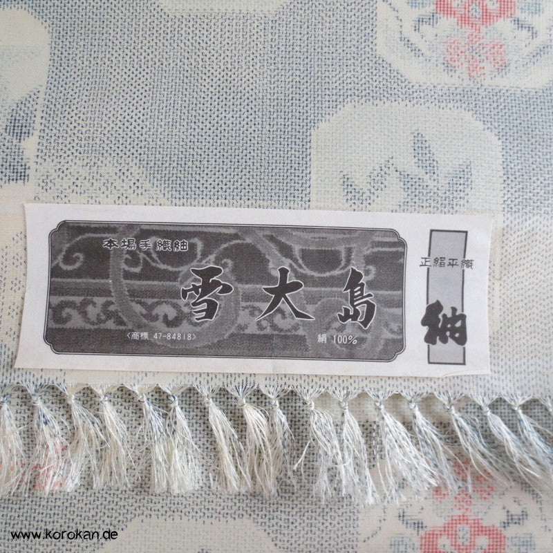 Shikishi Kasuri hellblauer Tanmono Tsumugi Seide