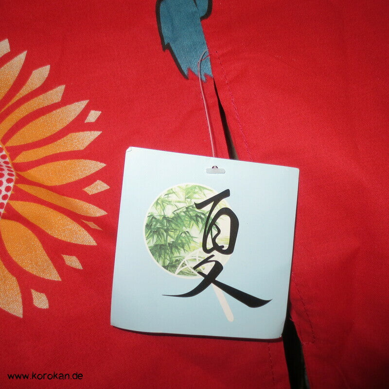 neuer Yukata, reine Baumwolle, Kiku auf rot