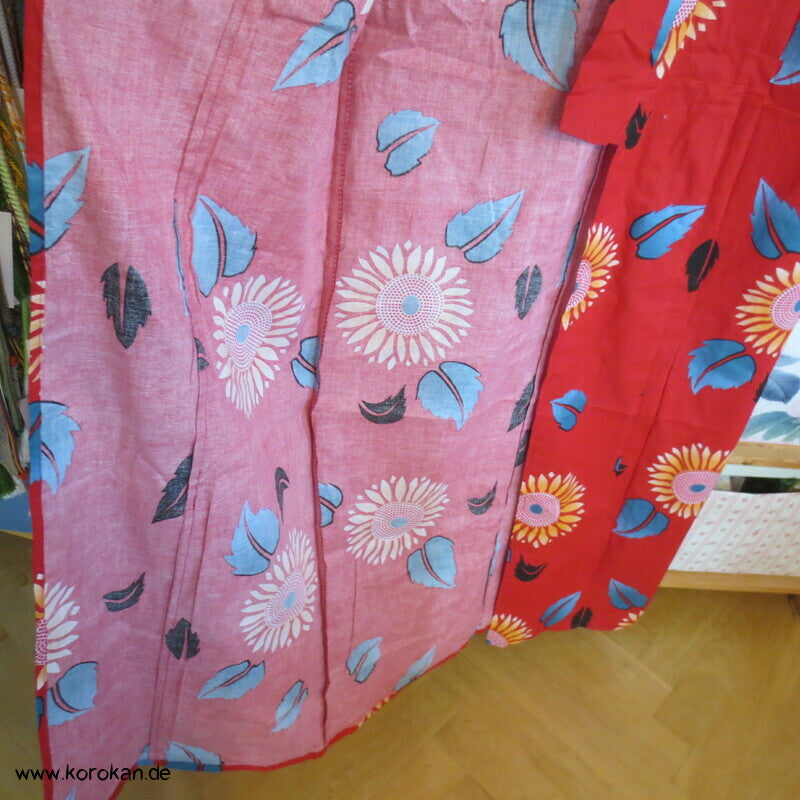 neuer Yukata, reine Baumwolle, Kiku auf rot
