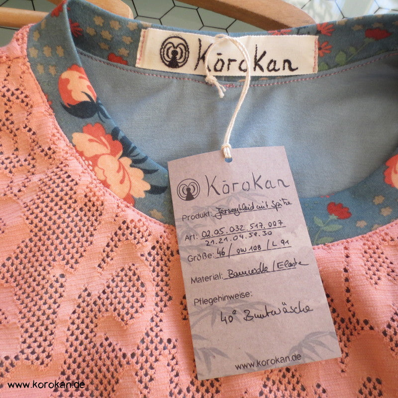 Kombikleid Baumwollspitzenjersey / Blüten