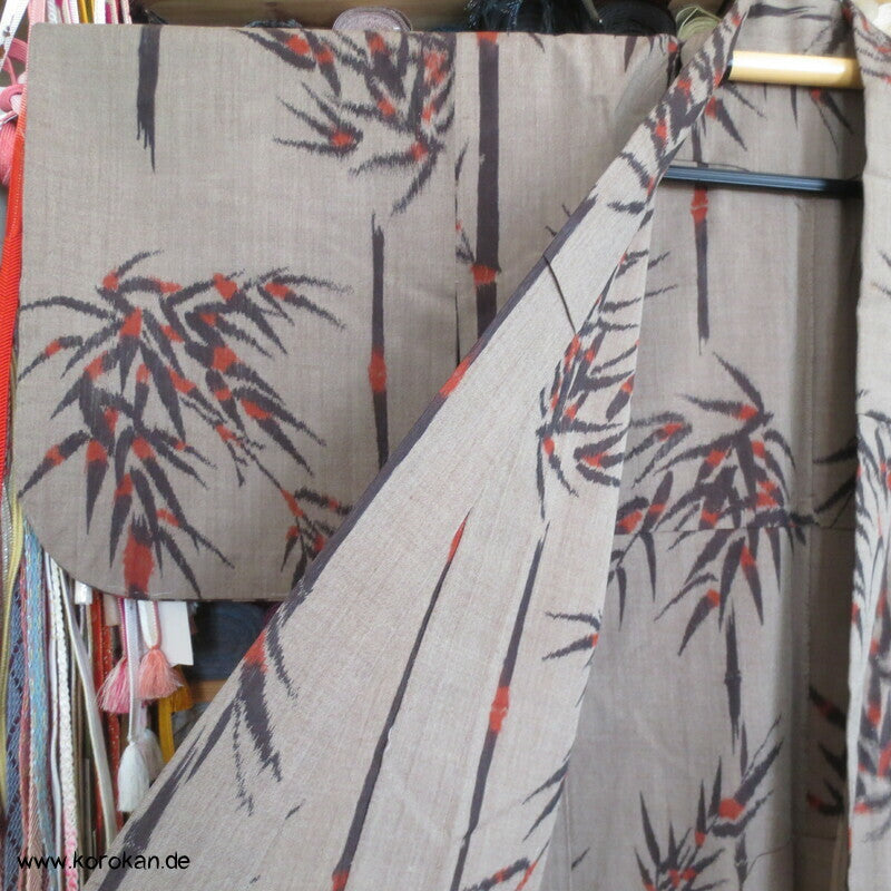 japanischer Bambus Kasuri Hitoe ungefütterter Woll Kimono