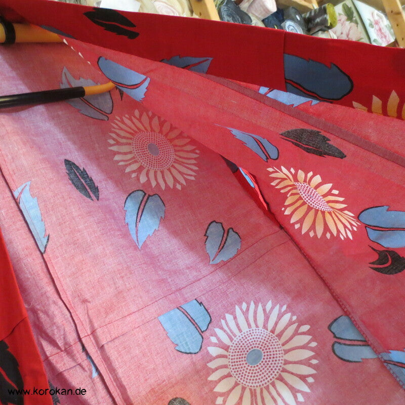 neuer Yukata, reine Baumwolle, Kiku auf rot