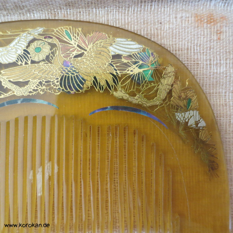 antike japanische Sets aus Kushi und Kanzashi Haarkamm und Stab