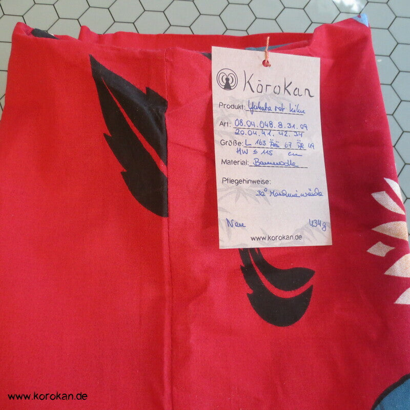 neuer Yukata, reine Baumwolle, Kiku auf rot