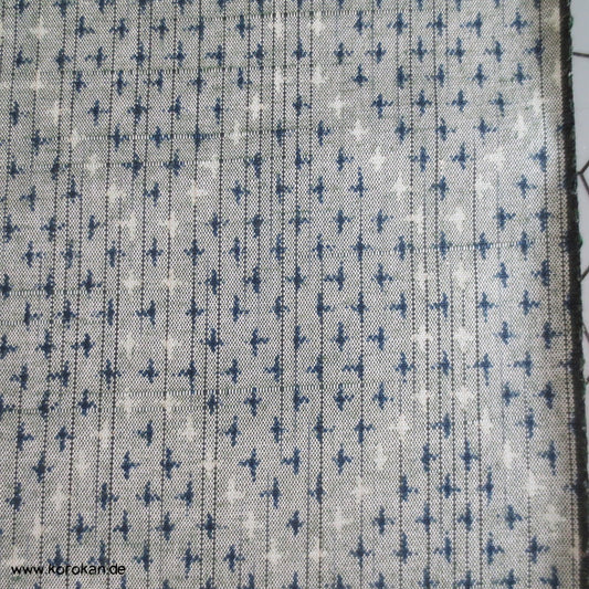 Kikko - Druck Teilkasuri Tsumugi Kimono Seide