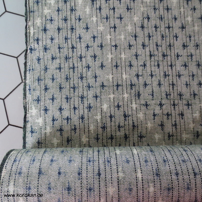 Kikko - Druck Teilkasuri Tsumugi Kimono Seide