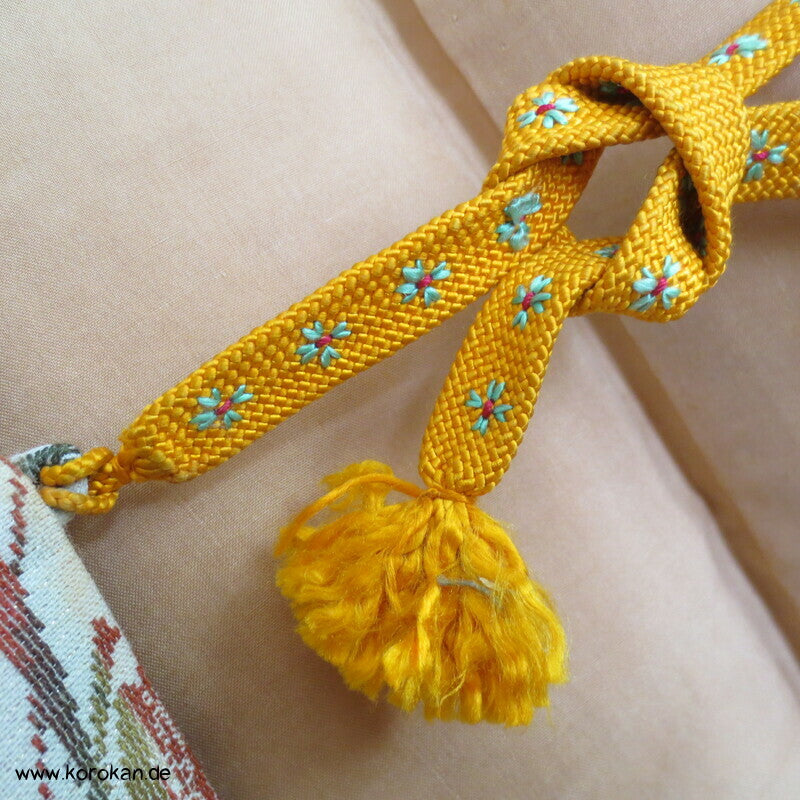 japanische Bambus Haori Kimono Jacke, Wolle mit Lurex, mit Himo