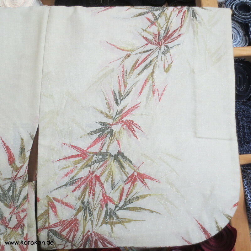 japanische Bambus Haori Kimono Jacke, Wolle mit Lurex, mit Himo