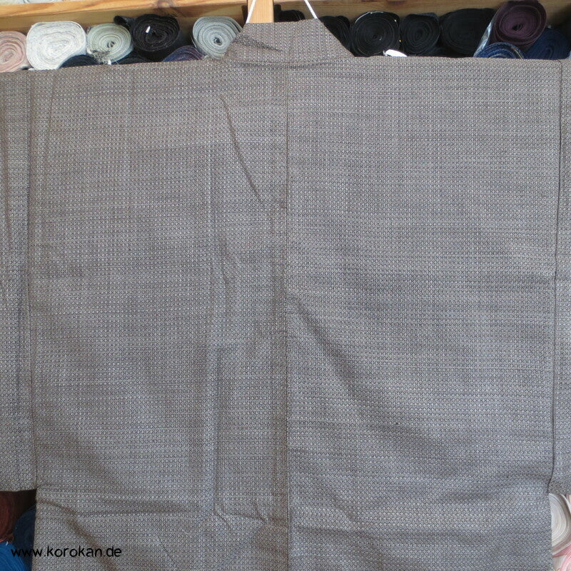 "7" beige braune Kasuri Tsumugi Haori, Druckfutter