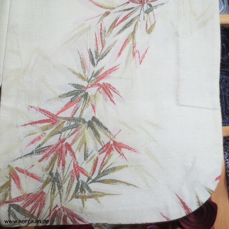 japanische Bambus Haori Kimono Jacke, Wolle mit Lurex, mit Himo