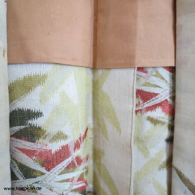 japanische Bambus Haori Kimono Jacke, Wolle mit Lurex, mit Himo