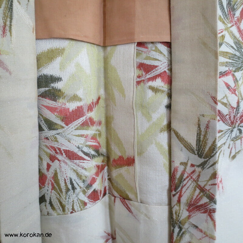 japanische Bambus Haori Kimono Jacke, Wolle mit Lurex, mit Himo