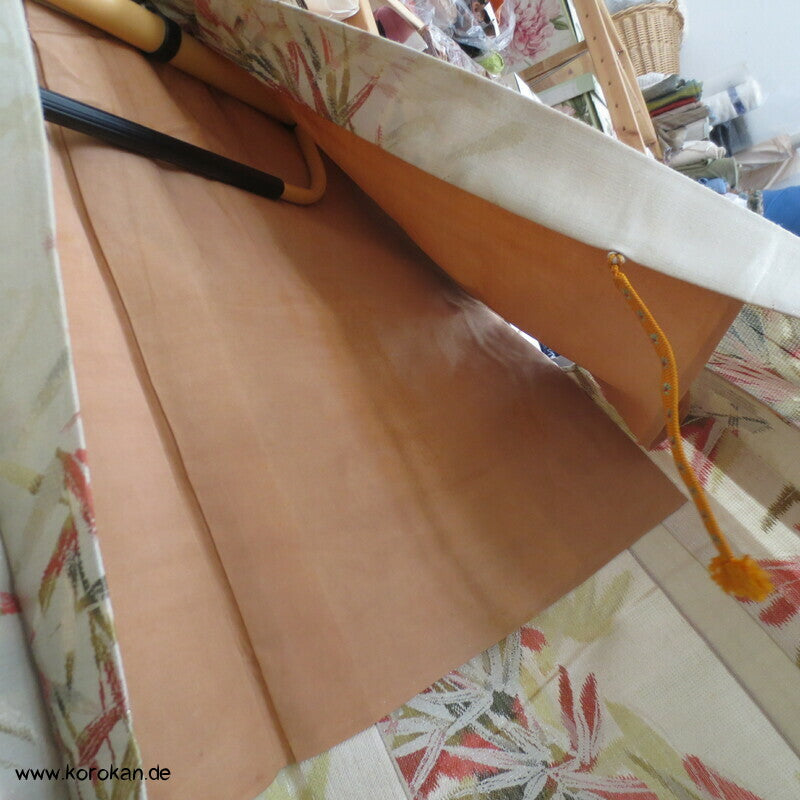 japanische Bambus Haori Kimono Jacke, Wolle mit Lurex, mit Himo