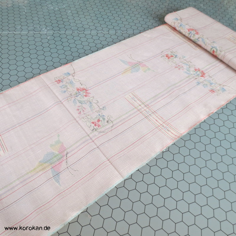 Blüten, Schmetterlinge Kasuri Tsumugi Kimono Seide