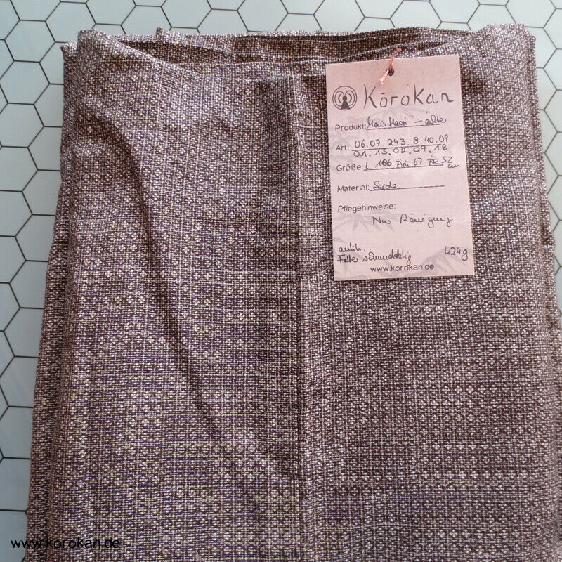 beige braune Kasuri Tsumugi Haori, Druckfutter
