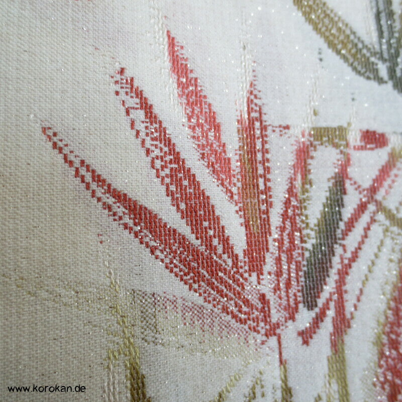 japanische Bambus Haori Kimono Jacke, Wolle mit Lurex, mit Himo