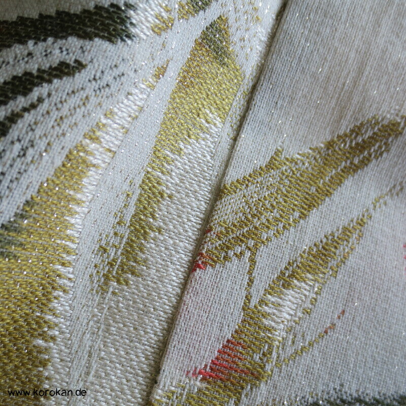 japanische Bambus Haori Kimono Jacke, Wolle mit Lurex, mit Himo