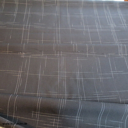 feines weißes Kasuri Karo in schwarzer Wolle