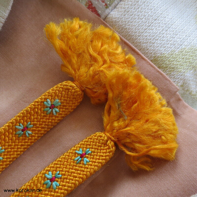 japanische Bambus Haori Kimono Jacke, Wolle mit Lurex, mit Himo