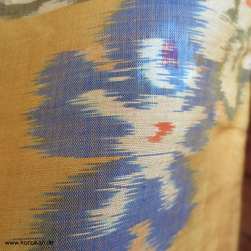 Sakurablüten auf goldgelb Hitoe Meisen Seiden Komon Kimono