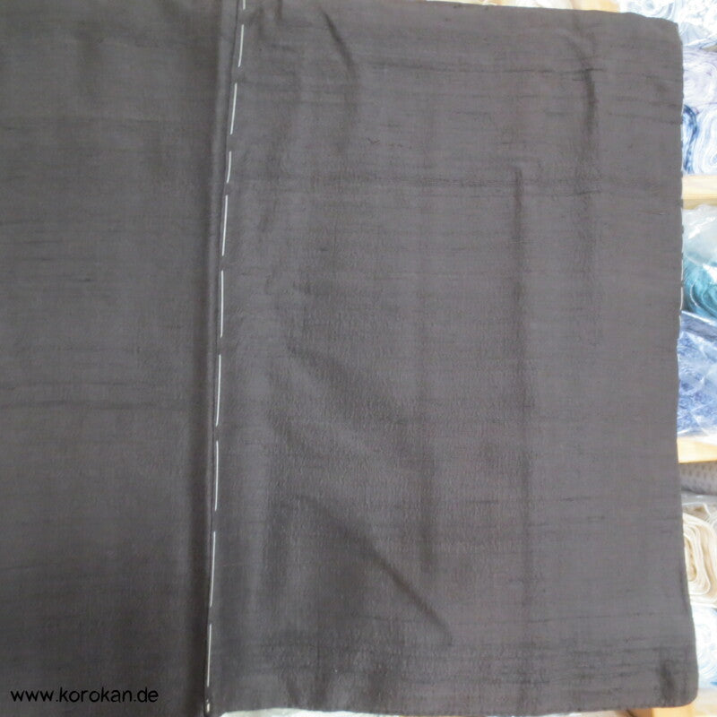 dunkelbrauner Tsumugi Seiden Haori